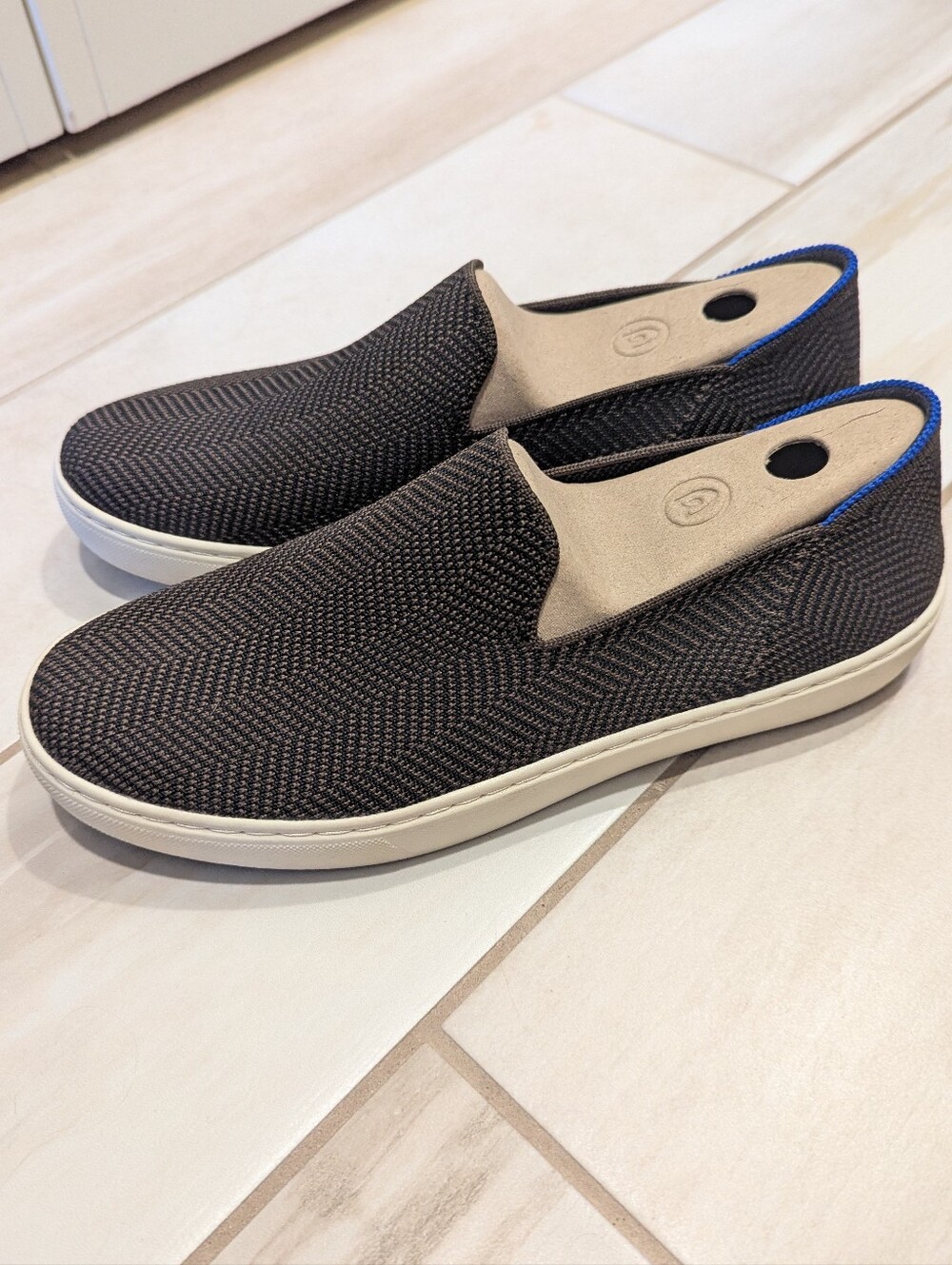 Rothy's The Slip On Sneaker Brown Herringbone Like New 9